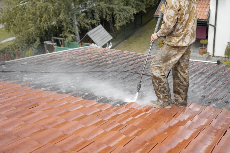 Roof Surface Being Rinsed